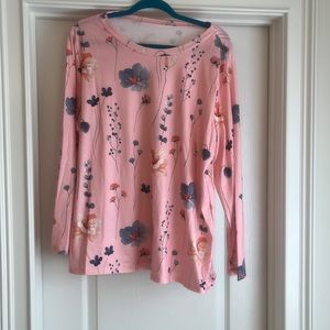 Long Sleeve Pink/Floral Women's Tee XL